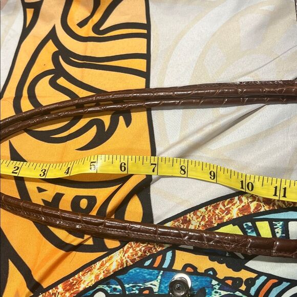 Furla Brown Embossed Leather Handbag - Picture 15 of 16